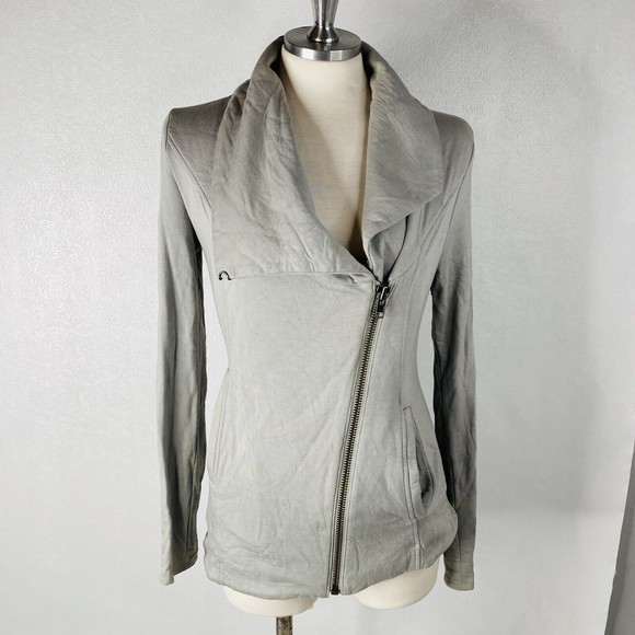 Helmut Lang Sz Small Villous Asymmetric Zip Sweatshirt - Picture 1 of 9
